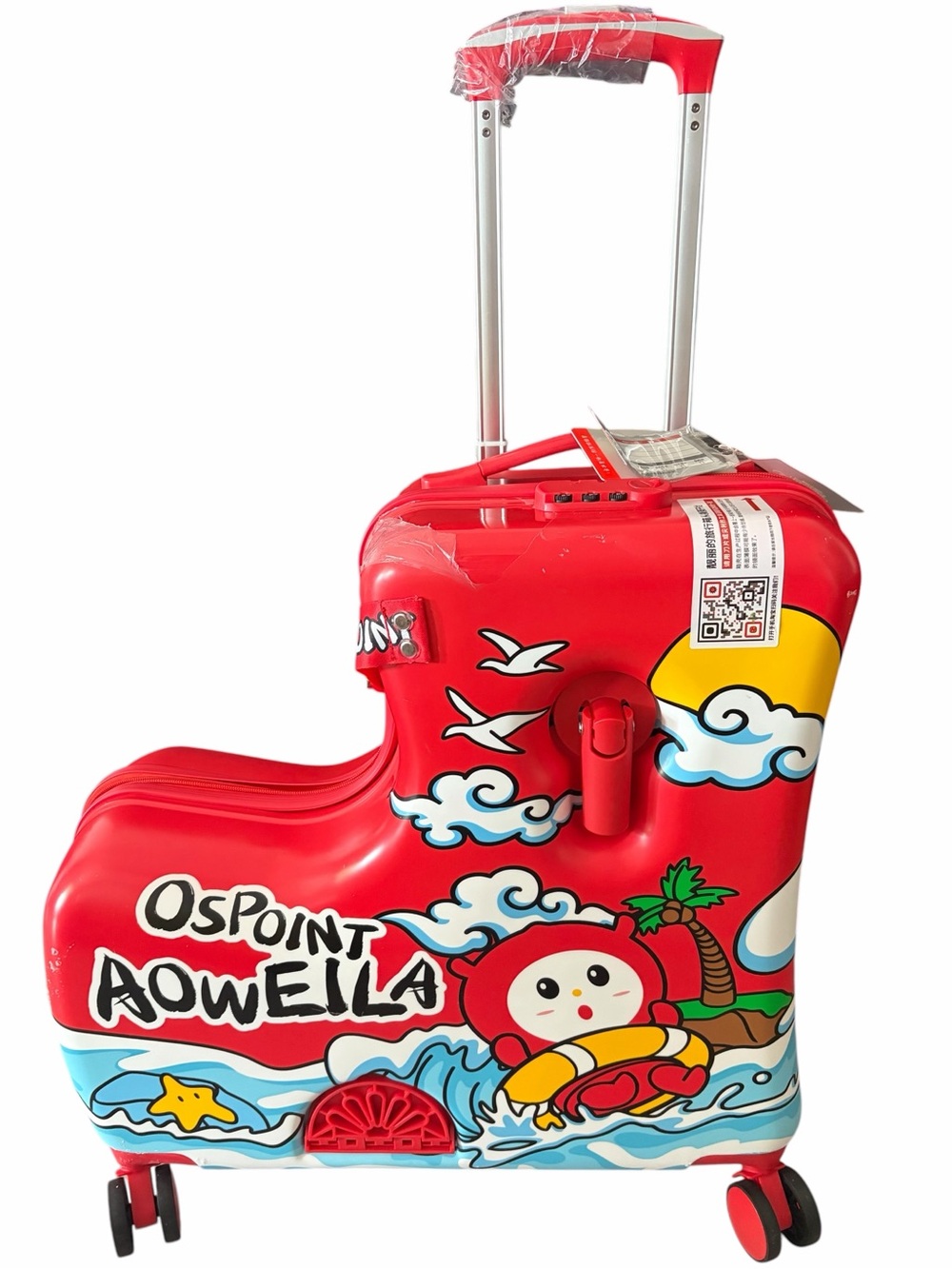 NWT Hard Side Ride-On 20” Luggage with Cartoon Island Beach Character